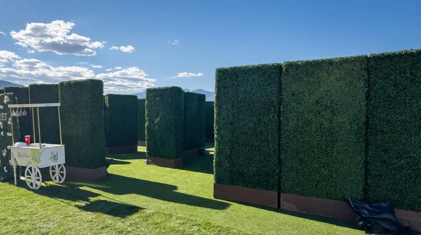 Custom hedge maze rental for Mother's Day activation at Summit Golf Club
