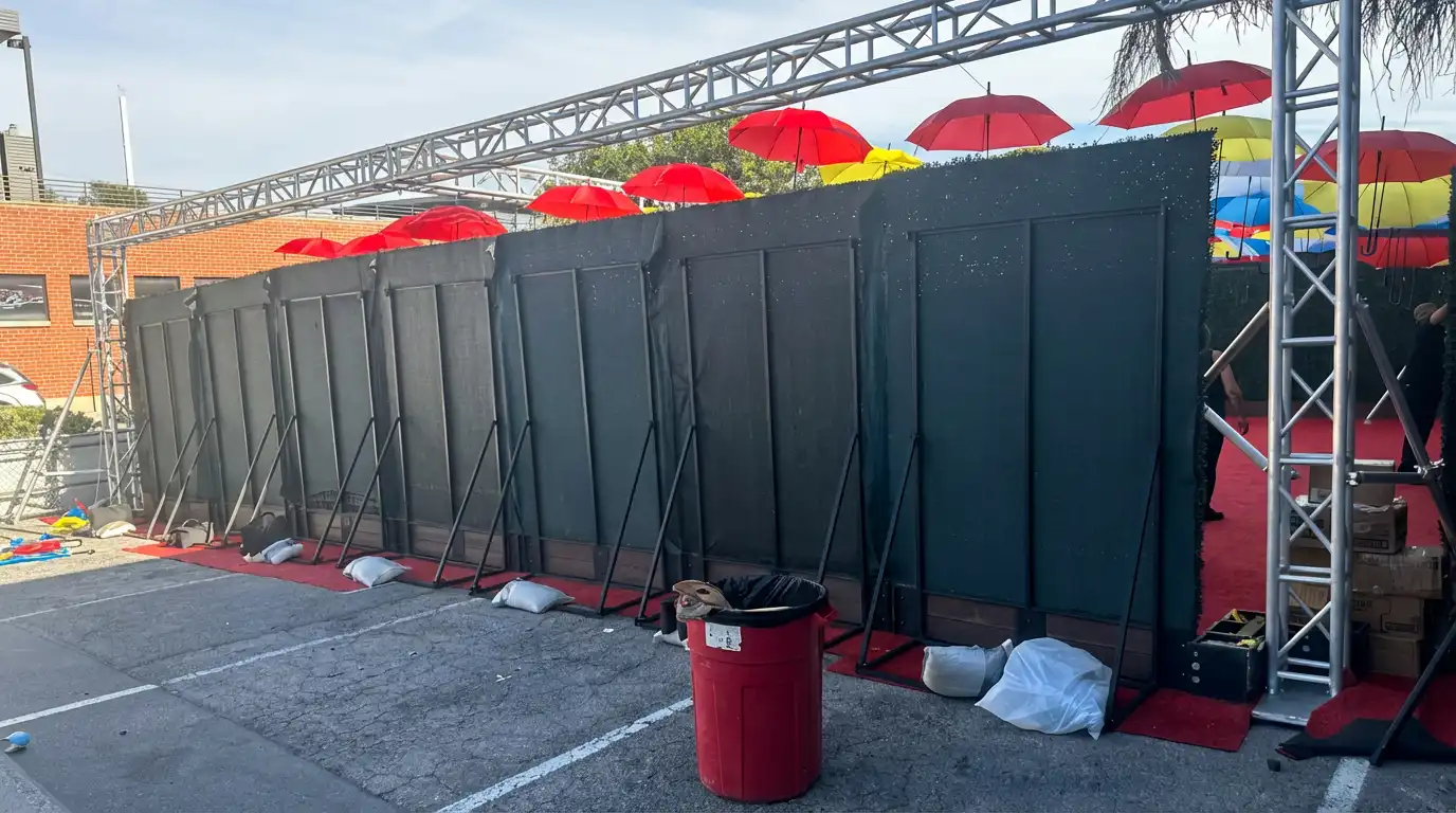 Modular hedge rental installation for a Los Angeles consulate event