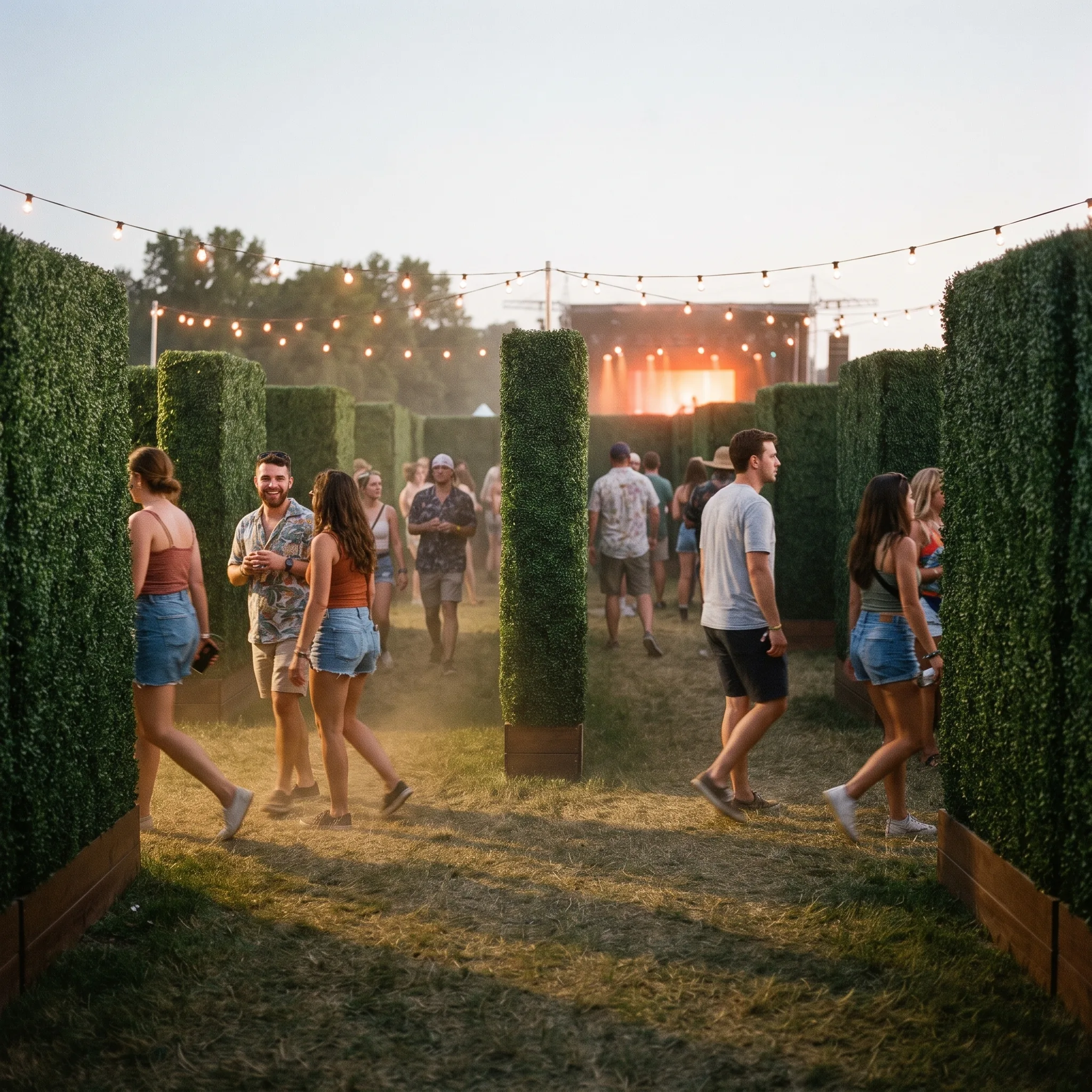 Festival hedge maze build