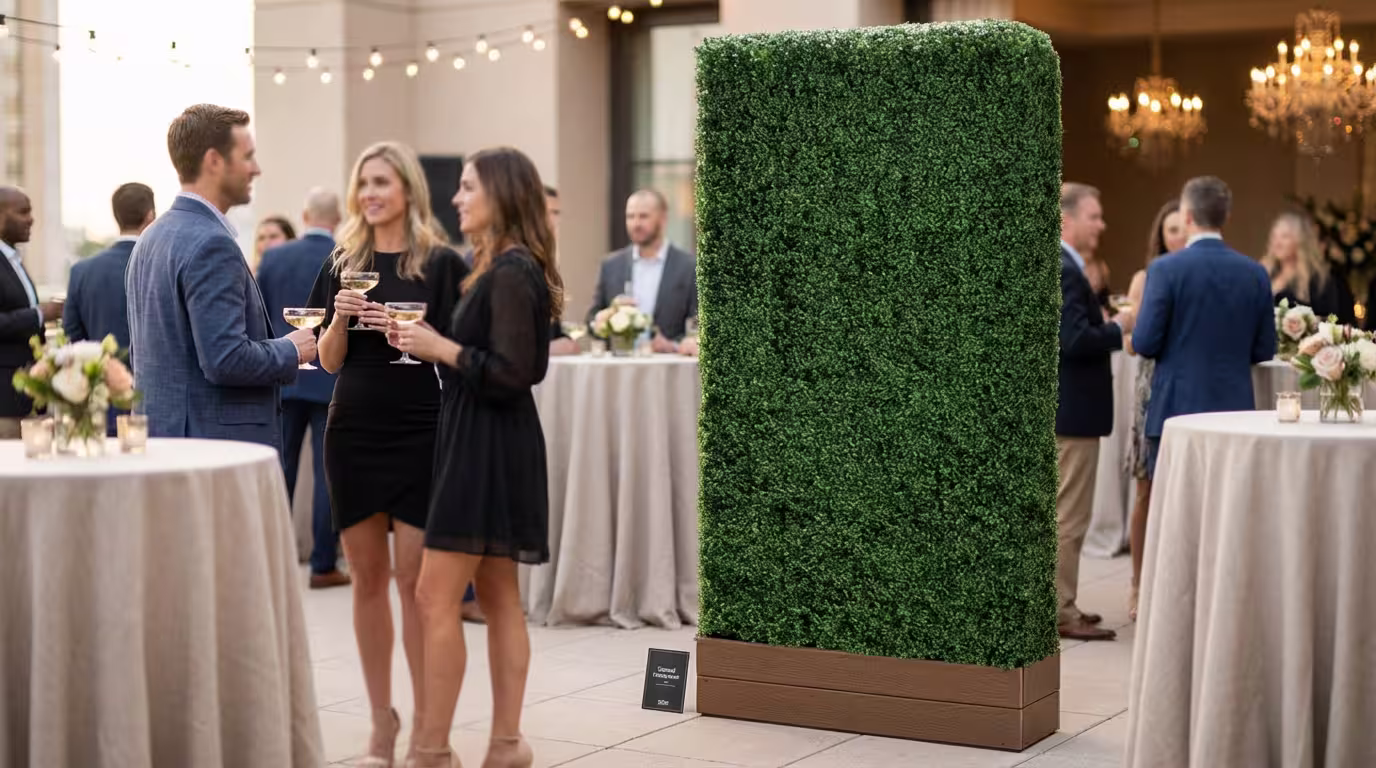 Boxwood Hedge Walls by Evergreen Event Rental