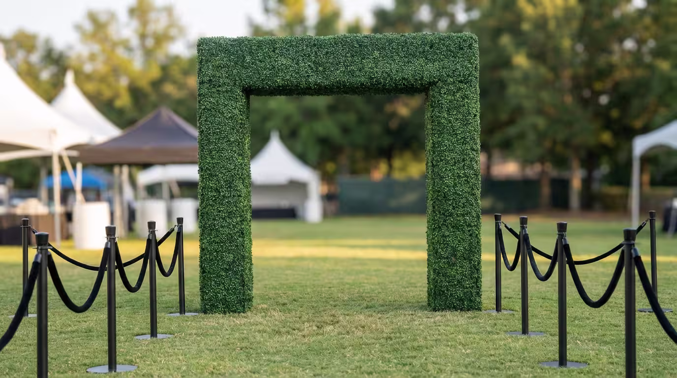 Hedge Arches by Evergreen Event Rental